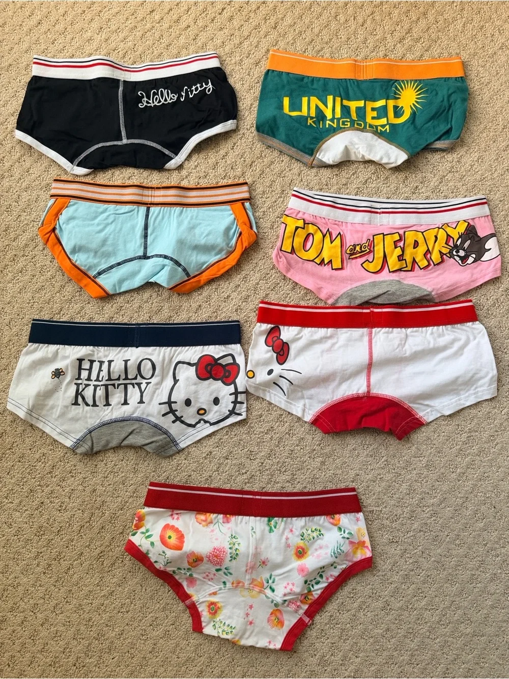 7 pairs Toot Men's  square cut Briefs - Hello Kitty